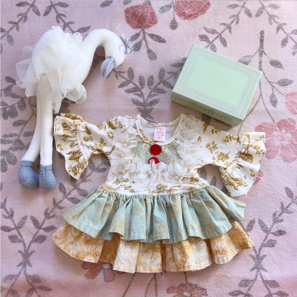 Rococo Floral Ruffle Baby Dress Giggle Moon
